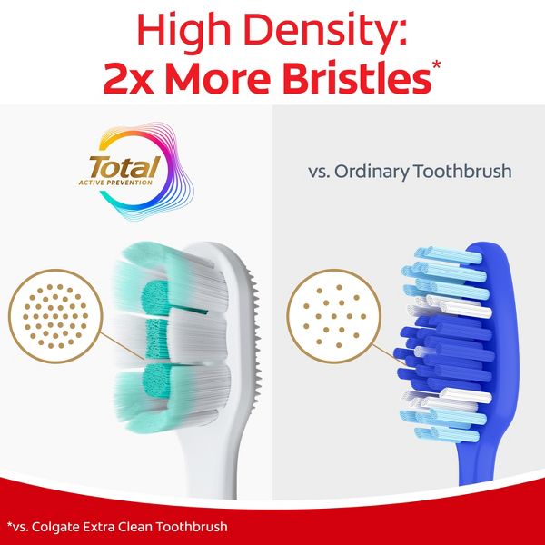Colgate Total Active Prevention Foaming Clean Manual Toothbrush - Soft - White - 2ct