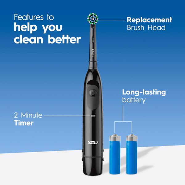 Oral-B ProClean Deep Clean Battery Electric Toothbrush with Timer and Brush Head - Black