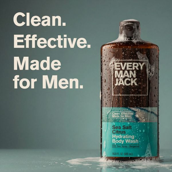 Every Man Jack Sea Salt + Citrus Hydrating Naturally Derived Men's Body Wash - 16.9 fl oz