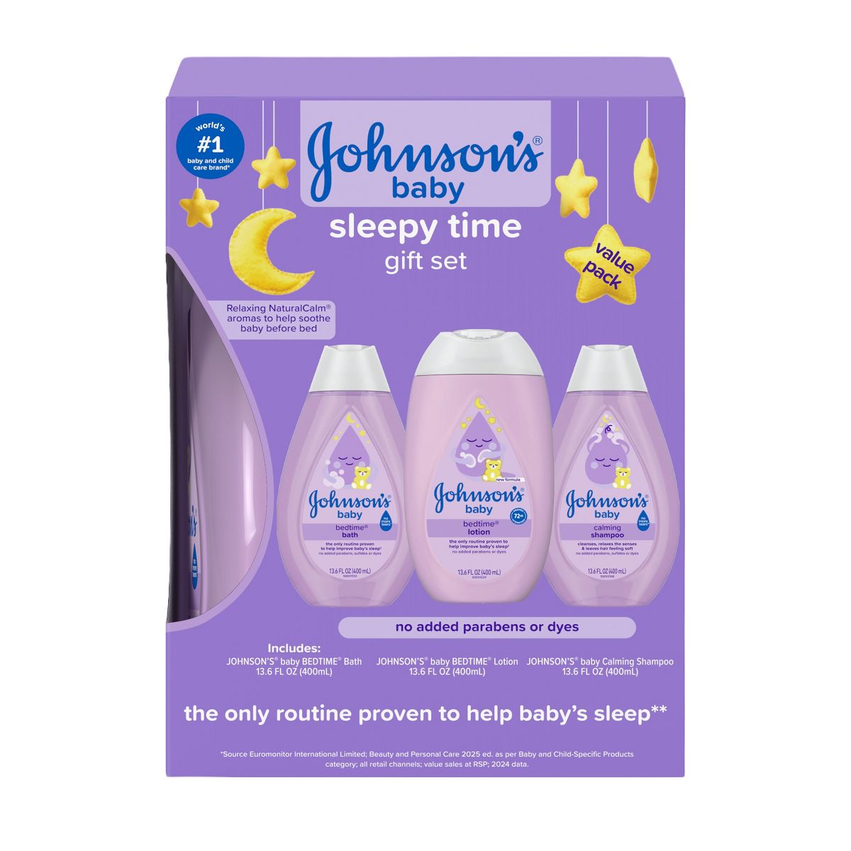 Johnson's Sleepy Time Bedtime Baby Gift Set Includes Baby Bath Shampoo, Wash & Body Lotion - 3ct