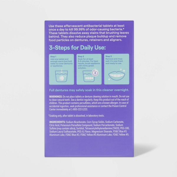 up&up™ 2 count 120 count Each Denture and Retainer Tablets - Mint