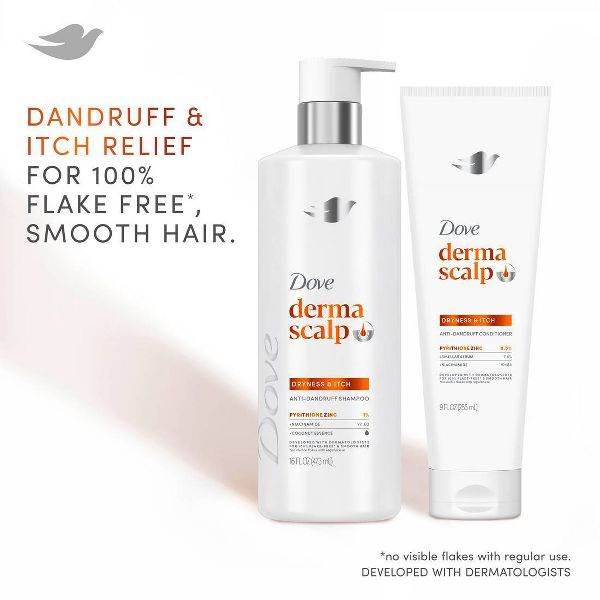 Dove Beauty Derma Scalp Anti-Dandruff Shampoo - Dandruff & Itch Relief - 16 fl oz