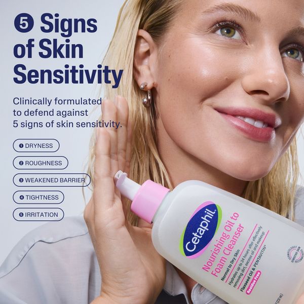 Cetaphil Nourishing Oil to Foam Cleanser Face Wash for Normal to Dry Skin - 8 fl oz