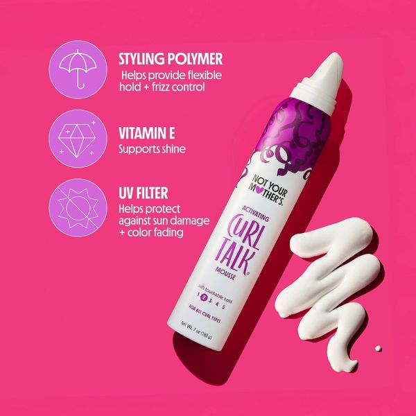 Not Your Mother's Curl Talk Curl Activating Mousse - 7 oz: Paraben-Free, Silicone-Free, Sulfate-Free
