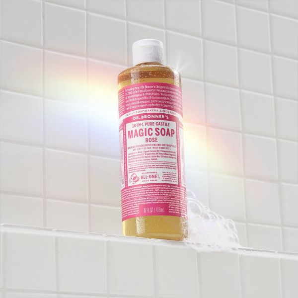 Dr. Bronner's Magic Pure Castile Liquid Soap Bodywash - Rose - 16 fl oz