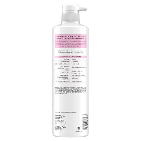 Pantene Pro-V Miracles Infinite Lengths Biotin + Collagen Shampoo Sulfate Free - 13.5 fl oz