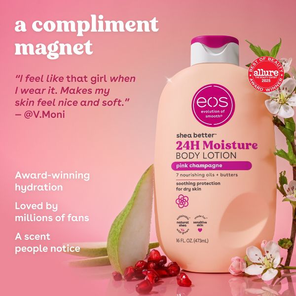 eos Shea Better 24H Moisture Body Lotion - Pink Champagne - 16oz