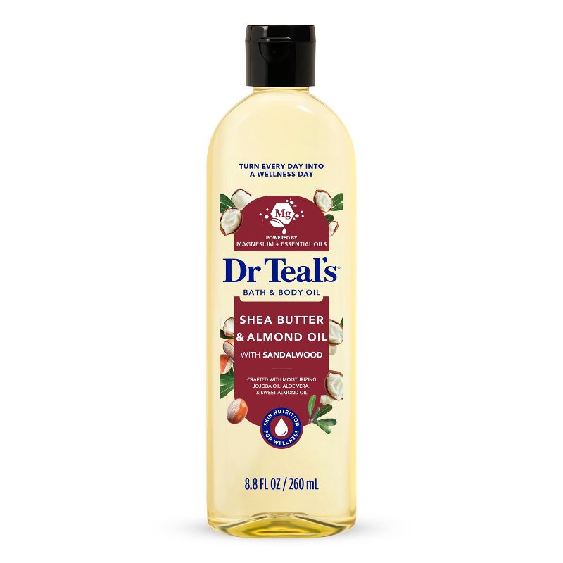 Dr Teal's Shea Butter & Almond Moisturizing Bath & Body Oil with Essential Oils - 8.8 fl oz