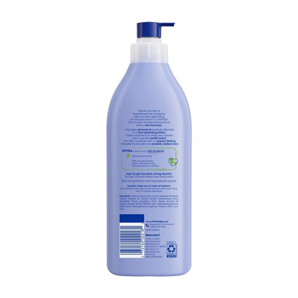 Nivea Oil Infused Body Lotion with Vanilla and Almond Oil - 16.9 fl oz