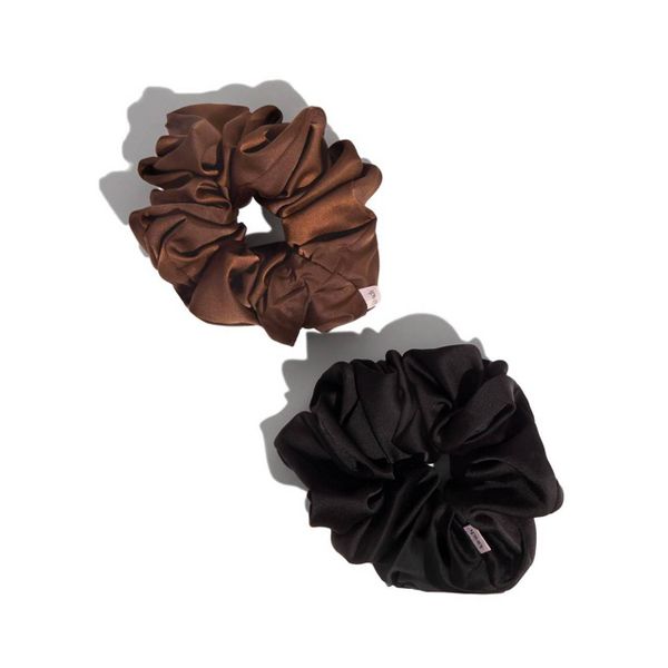 Kitsch Oversized Scrunchies - Black & Chocolate