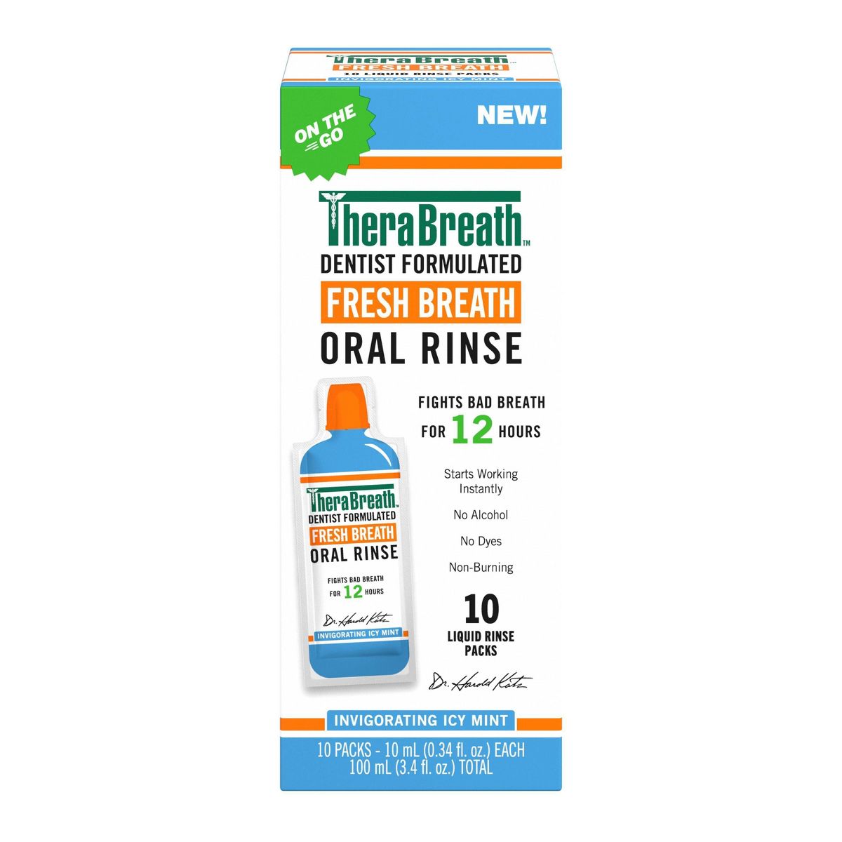 TheraBreath Icy Mint Mouthwash Sachets - 10ct