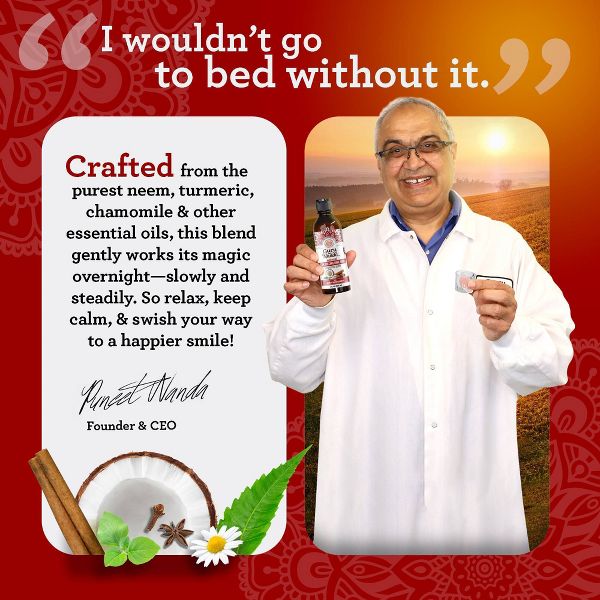 GuruNanda Coconut & Cinnamon Oil Pulling Flavor + Neem and Ashwagandha Mouthwash - 8 fl oz