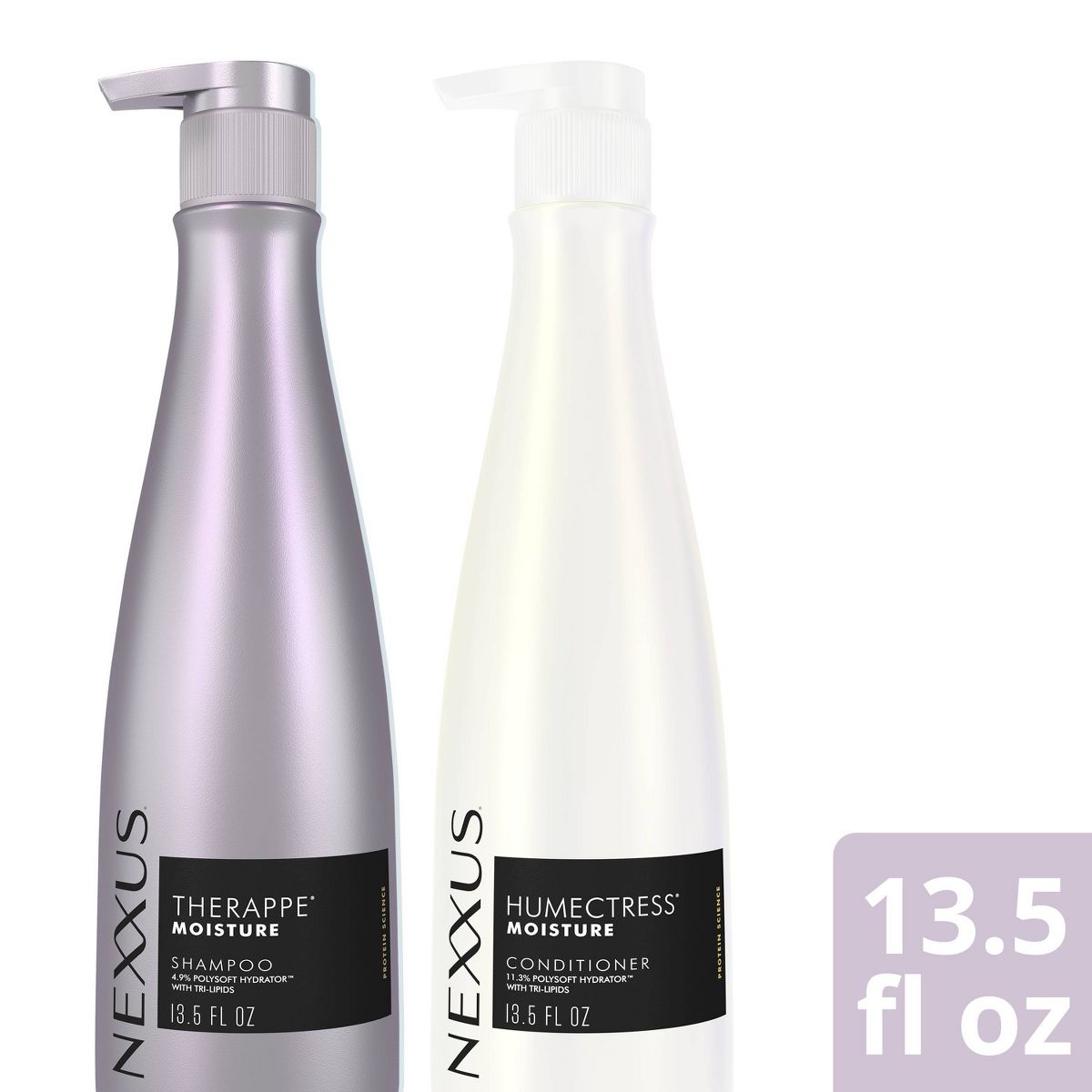 Nexxus Shampoo and Conditioner Therappe & Humectress Ultimate Moisture for Dry Hair with Elastin Protein and Green Caviar - 27 fl oz/ 2ct
