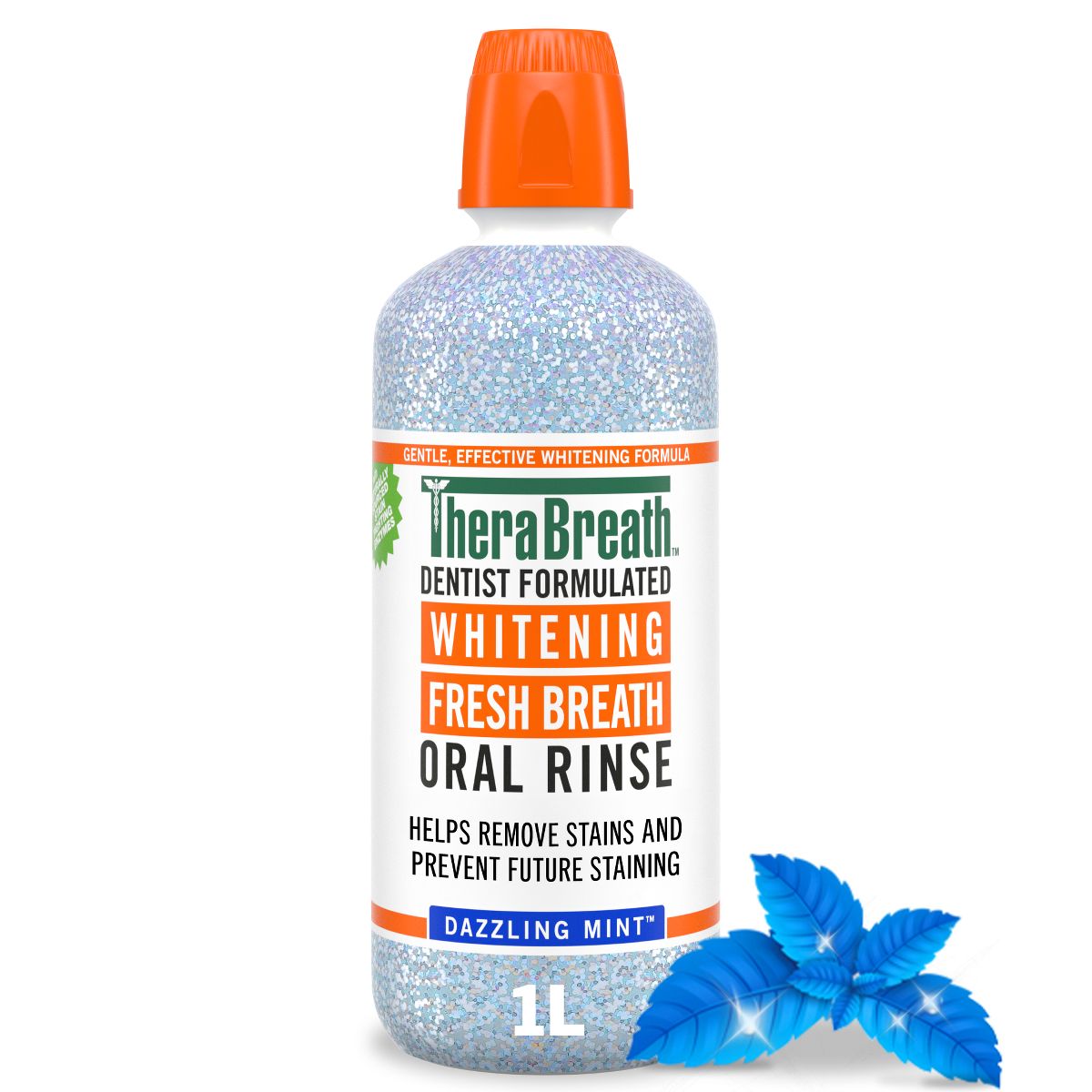 TheraBreath Whitening Mouthwash - Dazzling Mint - 16 fl oz