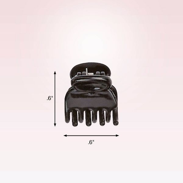 scünci No-Slip Grip Recycled Mini Claw Clips - Mixed Finish - Black/Brown/Clear - Fine Hair - 15pcs