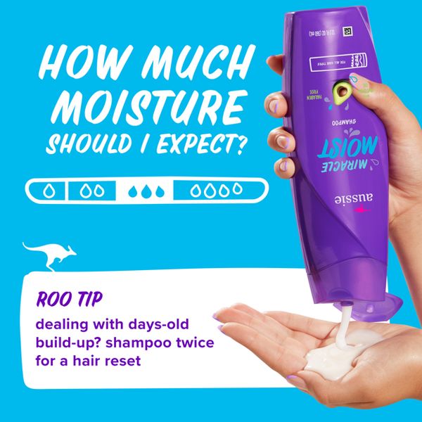 Aussie Miracle Moist with Avocado & Jojoba Oil Paraben Free Shampoo - 12.1 fl oz