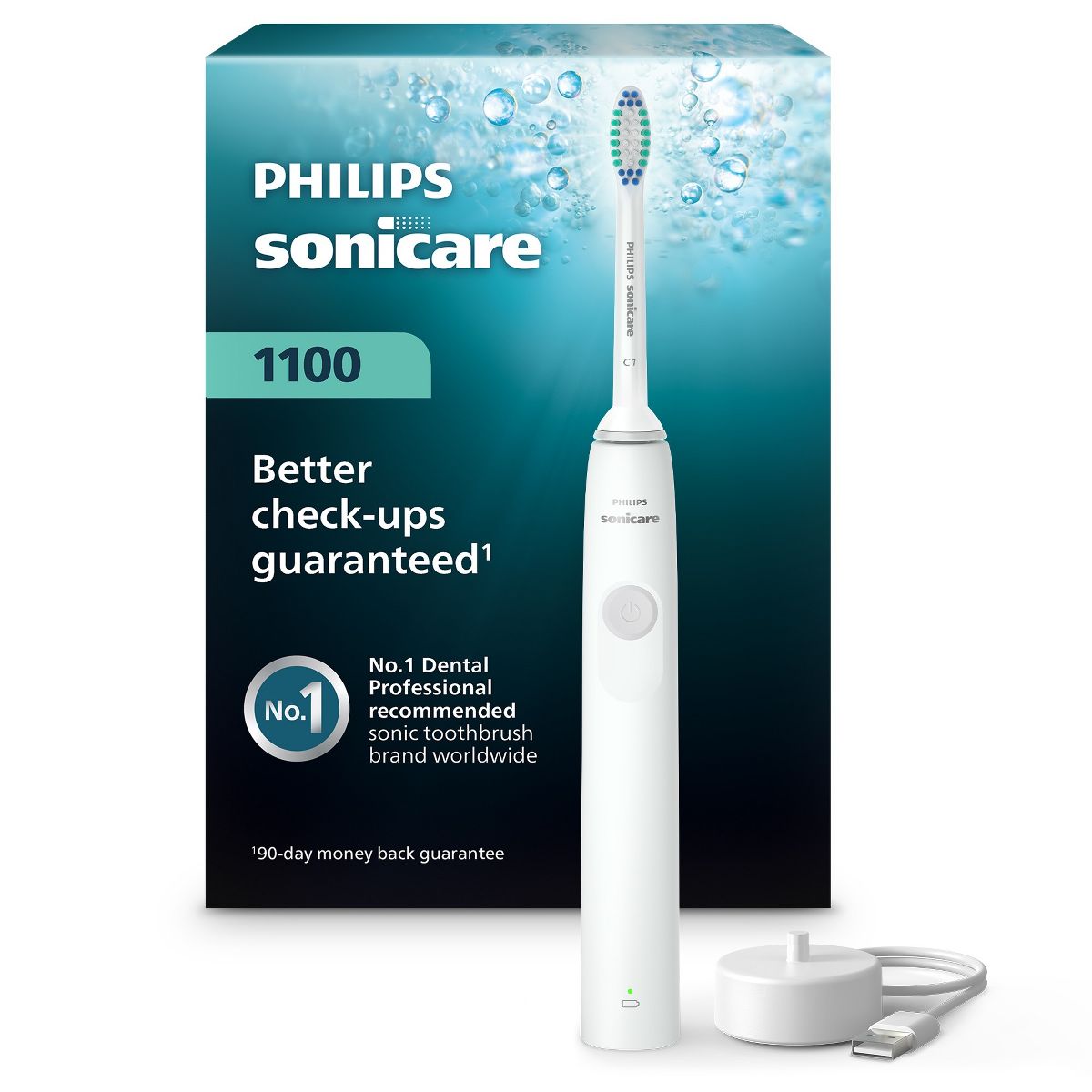 Philips Sonicare 1100 Rechargeable Electric Toothbrush Model HX3641/02 - White