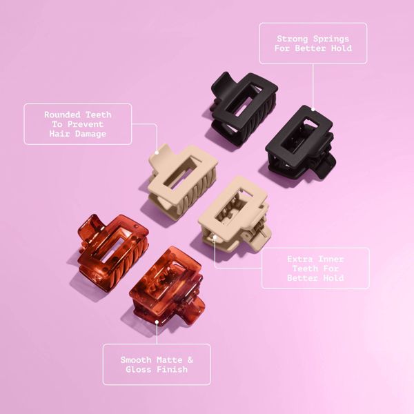 Gimme Beauty Locked In Small Claw Clips for Fine Hair - 6ct