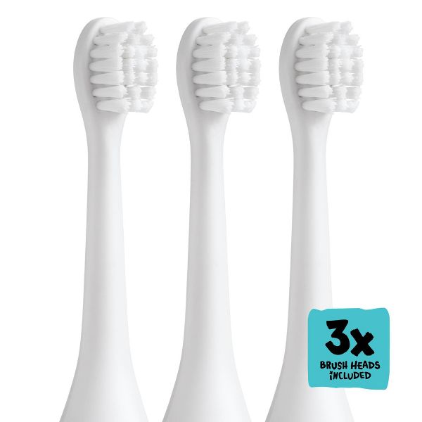 Made by Dentists Kids' Shark Rechargeable Electric Toothbrush with Timer and 3 Brush Heads - White