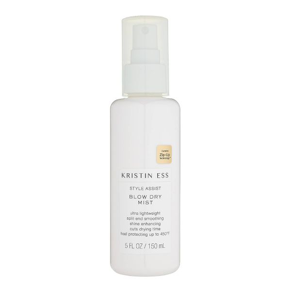 Kristin Ess 450°F Hydrating Heat Protectant Spray - Style Assist Blow Dry Mist for Straight, Wavy + Curly Hair - 5 fl oz