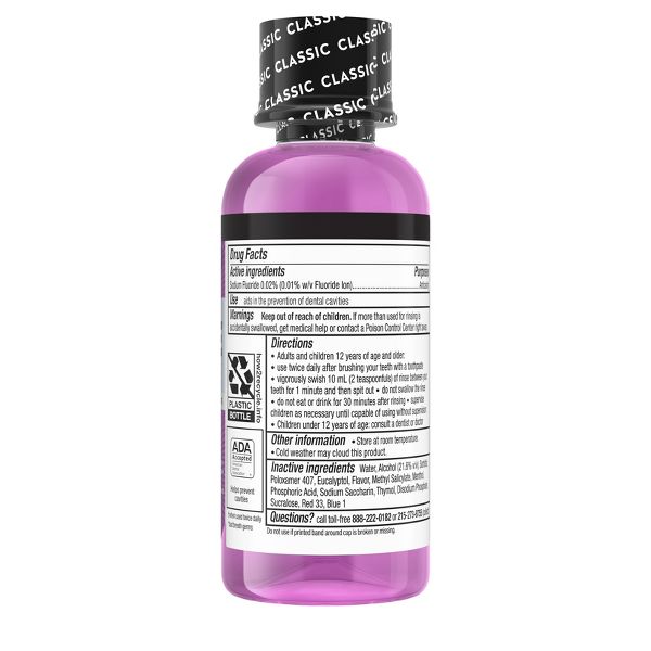 Listerine Total Care Anticavity Fluoride Intense Mouthwash - Mint - Travel Size - 3.2oz