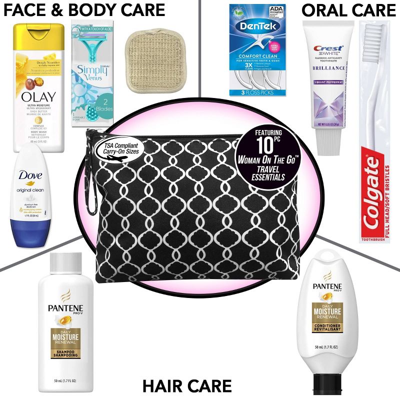 Convenience Kits International Women's Travel Bath and Body Kit - Trial Size - 10pc