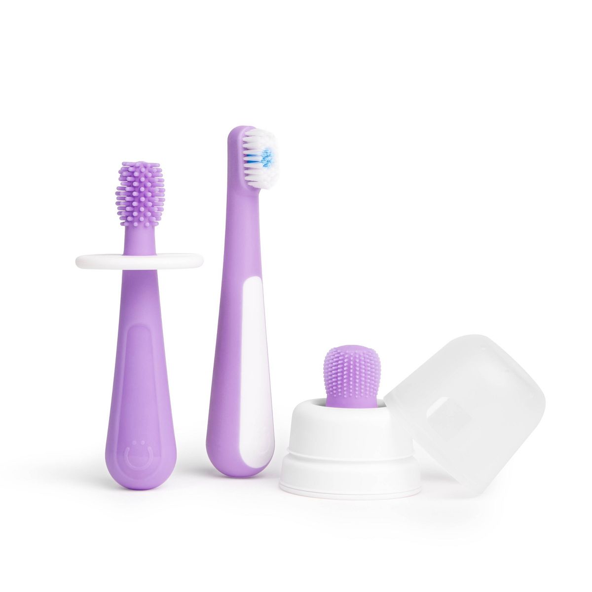Ubbi Grow with Me 3 Stage Toothbrush Training Set, Polaris Blue
