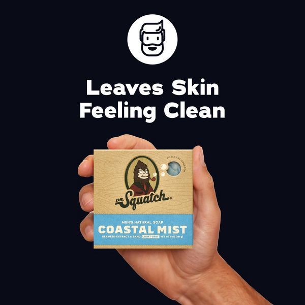 DR. SQUATCH Men's All Natural Bar Soap - Coastal Mist