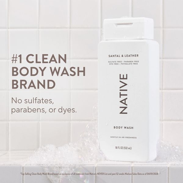 Native Body Wash - Santal and Leather - 18 fl oz