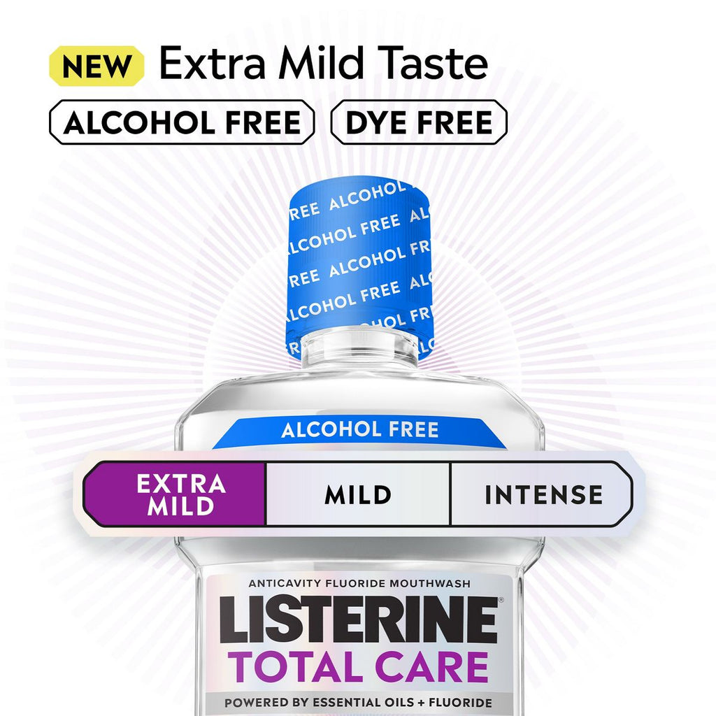 Listerine Total Care Alcohol-Free Anticavity Fluoride Extra Mild Mouthwash - Mint - 500ml