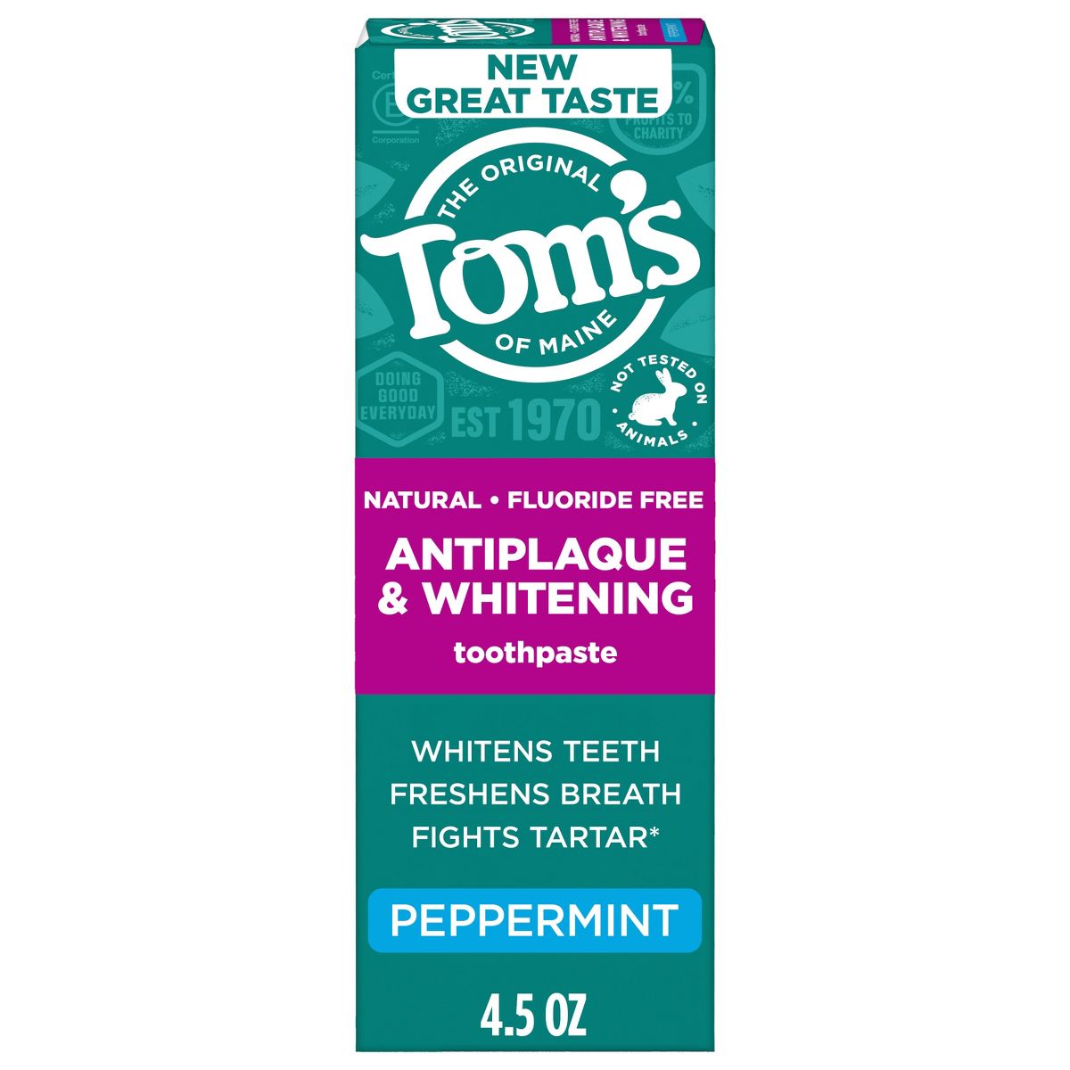 Tom's of Maine Antiplaque and Whitening Toothpaste - 4.5oz