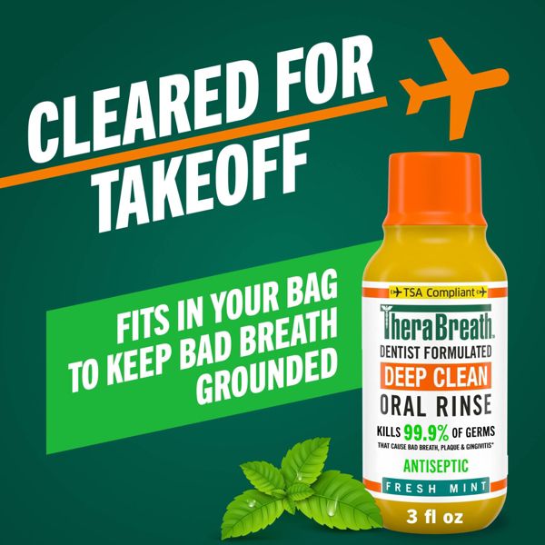 TheraBreath Deep Clean Mouthwash - Fresh Mint - 3oz