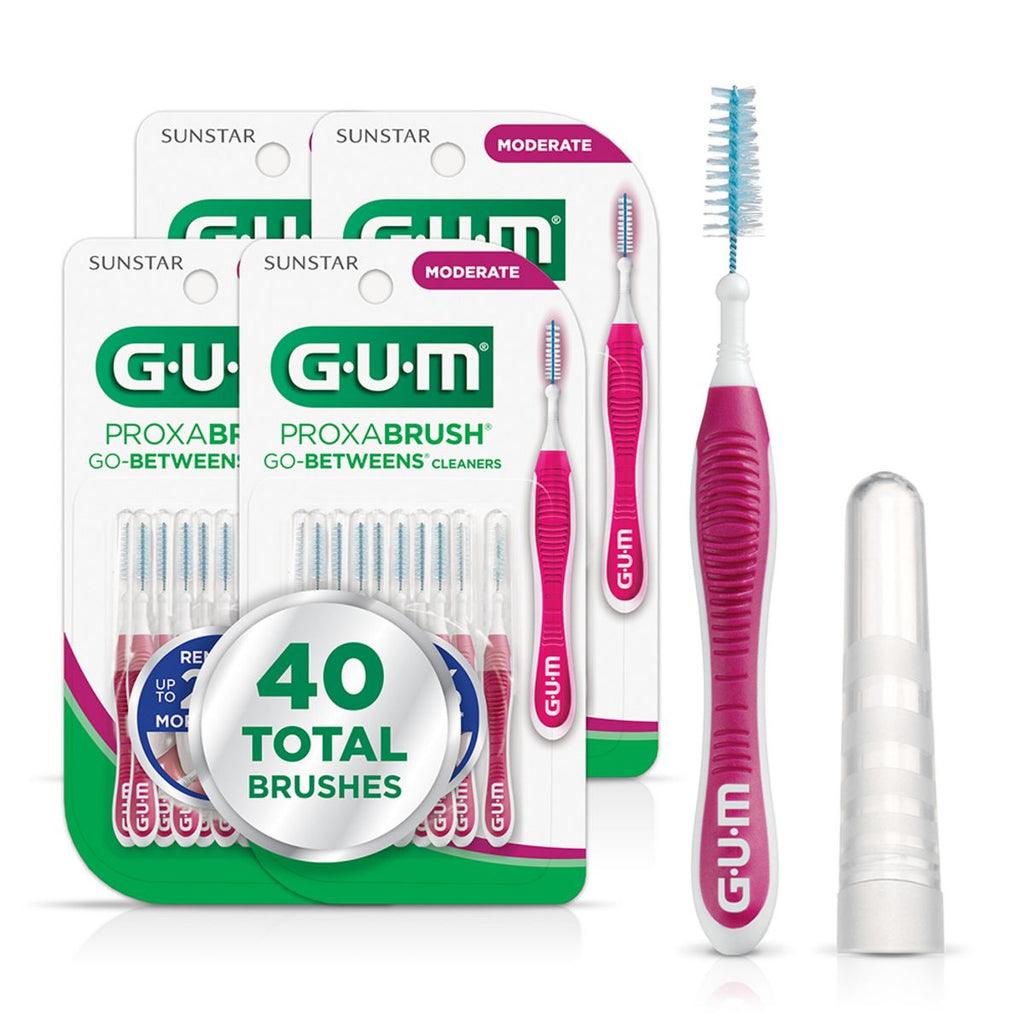 GUM Proxabrush Go-Betweens Moderate, Interdental Brushes Dental Picks - Soft - 10ct/4pk