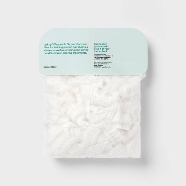 30pc Plastic Disposable Shower Cap - White - up&up™