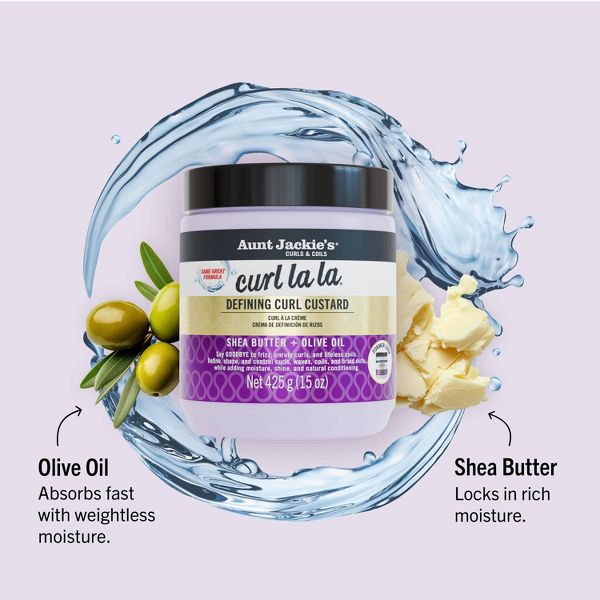 Aunt Jackie's Curl La La Defining Curl Custard - 15oz: For Textured & Curly Hair, Cream Form, Curl Enhancer