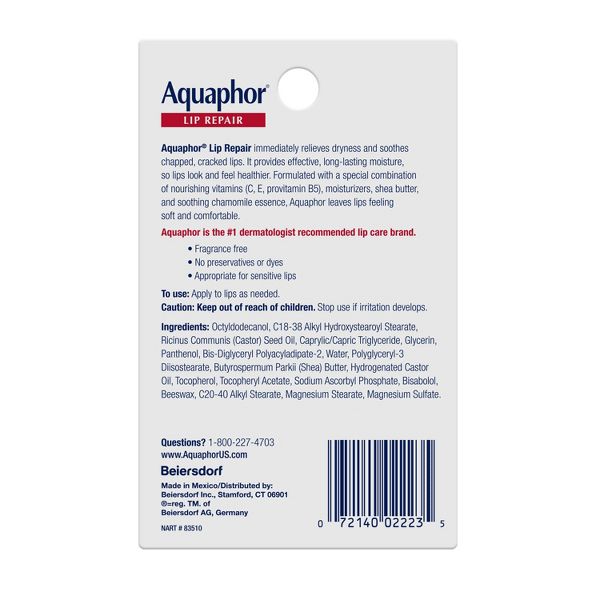 Aquaphor Immediate Relief Lip Repair Balm - 0.35 fl oz