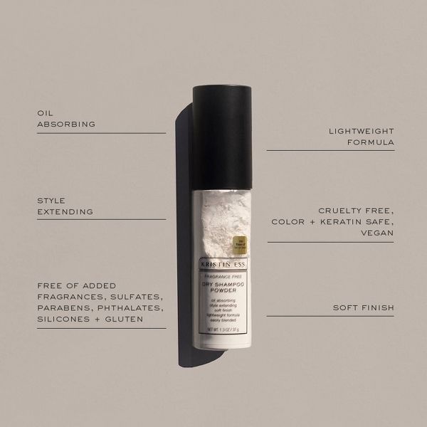 Kristin Ess Hair Fragrance Free Dry Shampoo Non-Aerosol Powder for Oily Hair