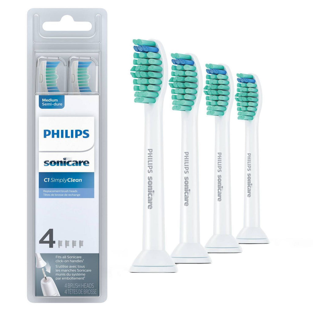 Philips Sonicare C1 SimplyClean Replacement Electric Toothbrush Head - HX6014/65 - White - 4pk