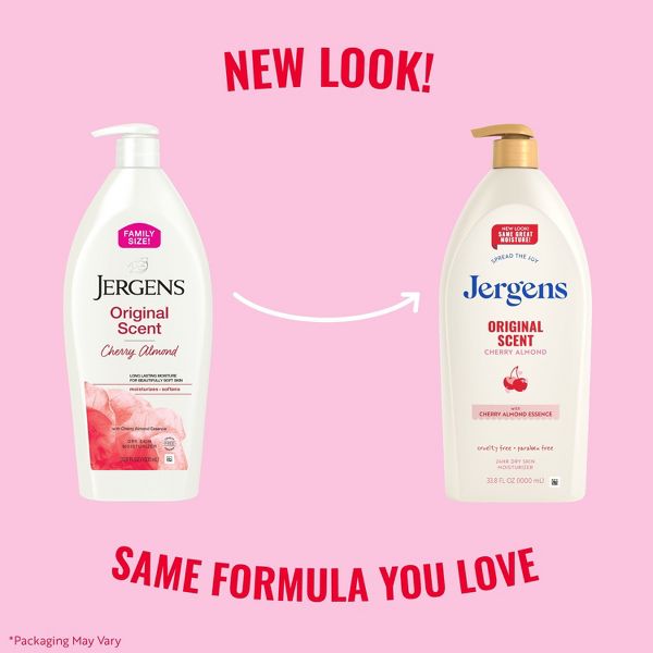 Jergens Original Scent Cherry Almond Moisturizing Body Lotion for Dry Skin - 33.8 fl oz