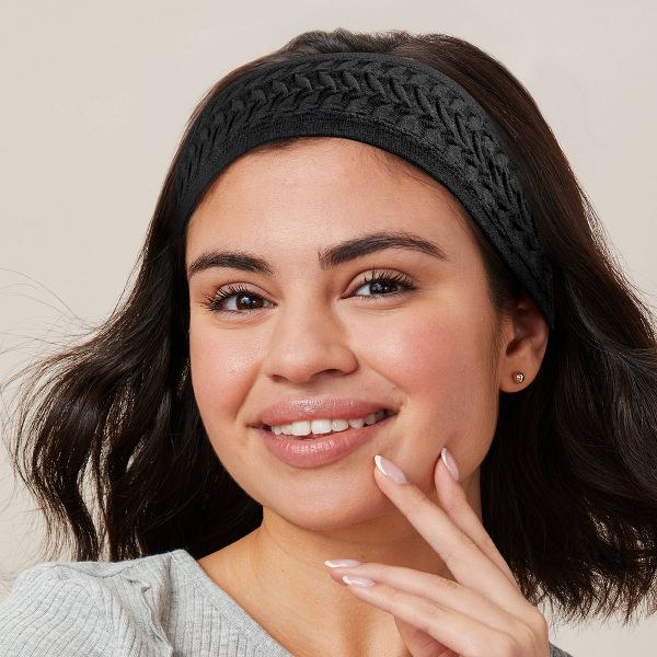 scünci | lüxe Soft Textured Hosiery Headwrap - Black