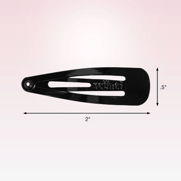 scünci Metal Snap Clips - Black - All Hair - 12pcs