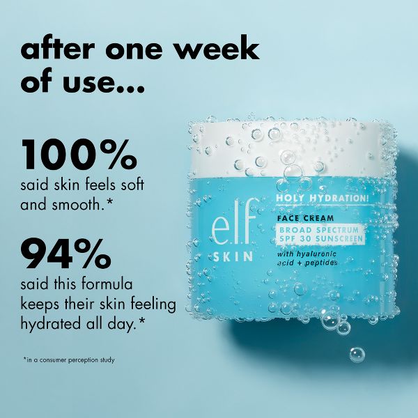 e.l.f. SKIN Holy Hydration! Broad Spectrum Sunscreen Face Cream SPF 30 - 1.76oz