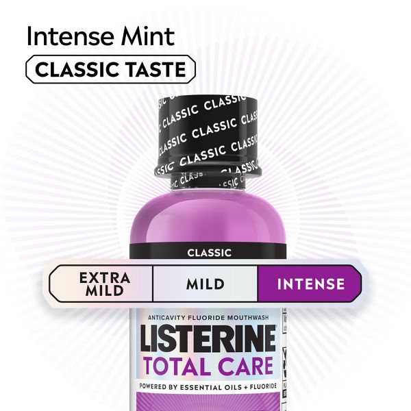 Listerine Total Care Anticavity Fluoride Intense Mouthwash - Mint - Travel Size - 3.2oz