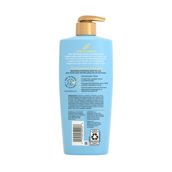 Jergens Shea Fusion Vanilla Crush Scented Body Lotion with Shea Butter & Vitamin E for 24-Hour Moisture - 14 fl oz
