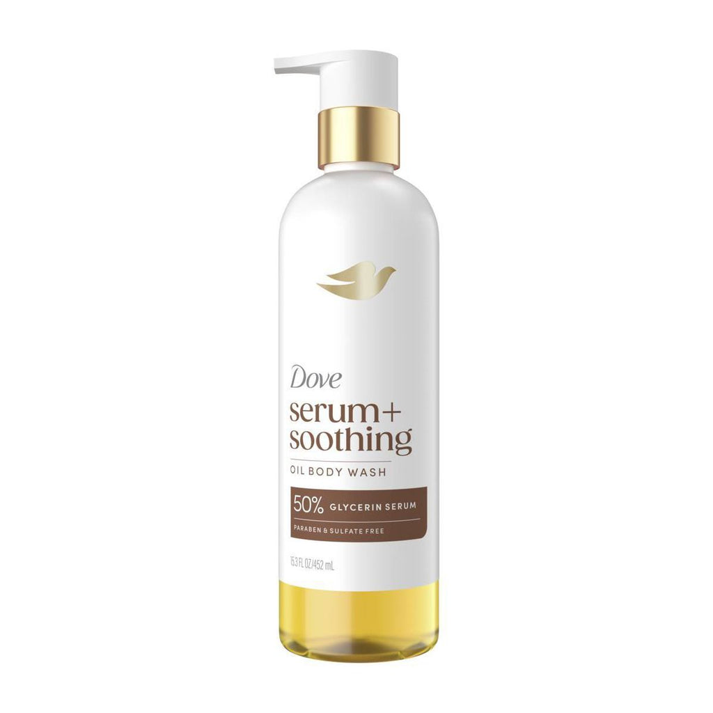 Dove Beauty Sandalwood Serum+Soothing Oil Body Wash - 50% Glycerin Serum - 15.3 fl oz