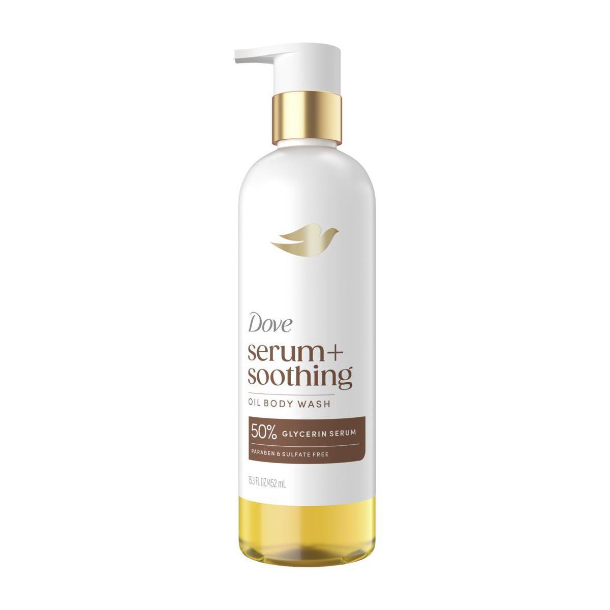 Dove Beauty Sandalwood Serum+Soothing Oil Body Wash - 50% Glycerin Serum - 15.3 fl oz