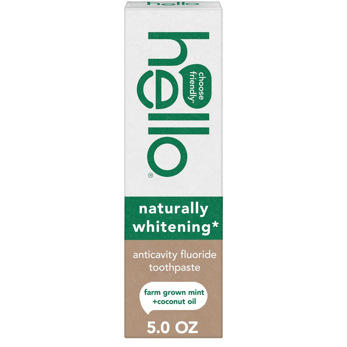 hello Naturally Whitening Anticavity Fluoride Toothpaste - Mint - 5oz
