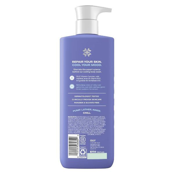OLLY Cool Mood and Skin Vitamin-Infused Body Wash - Fresh Hinoki Mint - 17 fl oz