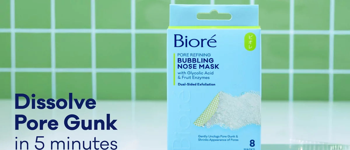 Biore Pore Minimizing Bubbling Face Mask Nose Strips - 8ct