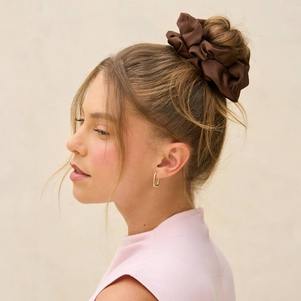 Kitsch Oversized Scrunchies - Black & Chocolate